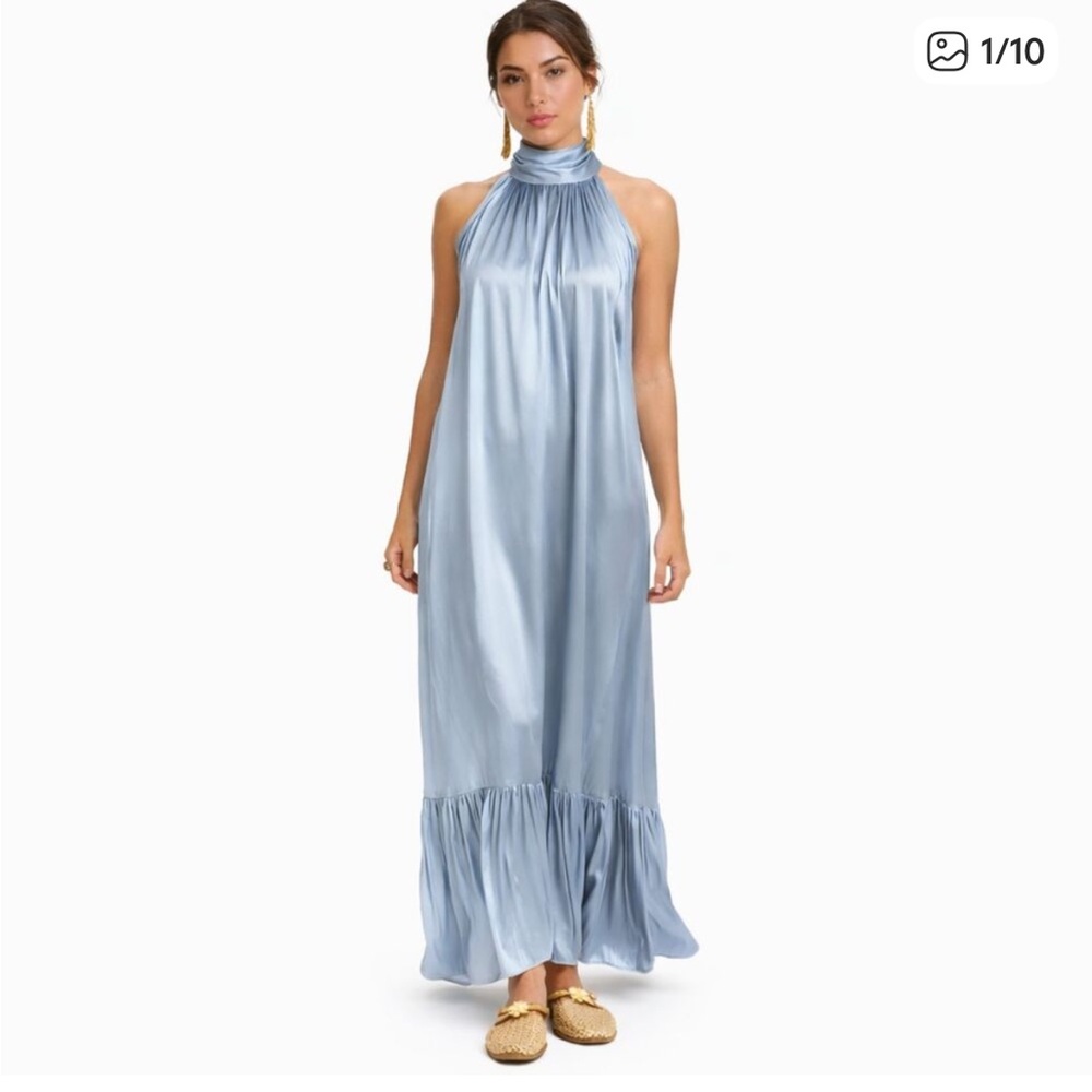 Flowy Light Blue Maxi Dress
